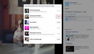 inviter à aimer sa page Facebook