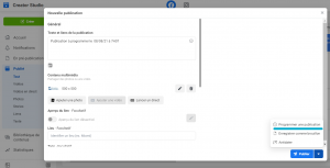 Programmer une publication sur facebook Creator Studio