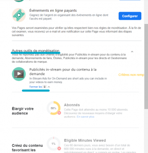 monétisation sur creator studio