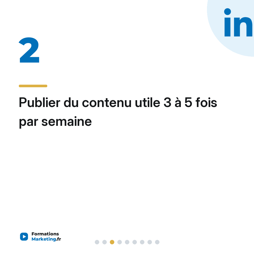 Publier du contenu utile 3 à 5 fois par semaine