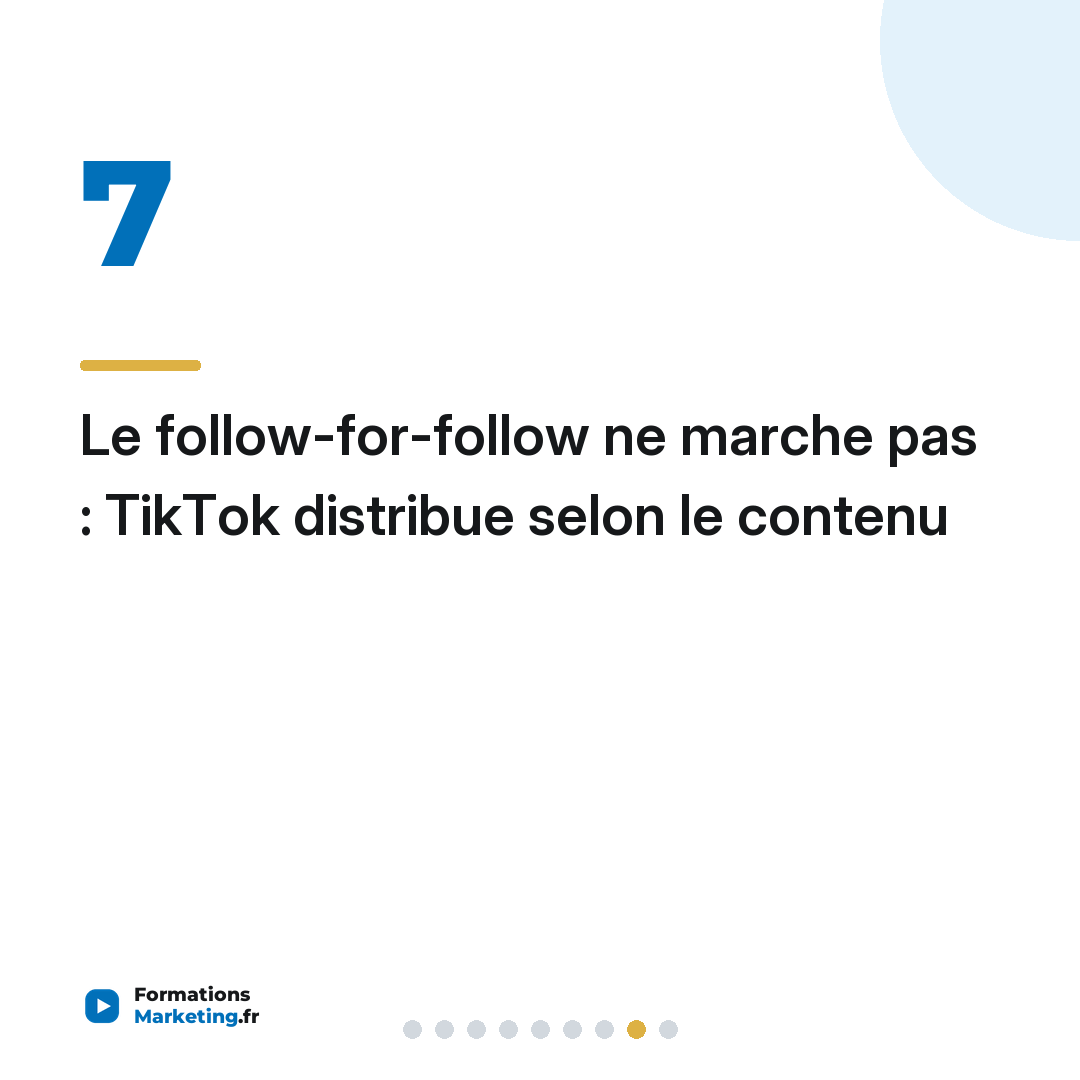 Le follow-for-follow ne marche pas : TikTok distribue selon le contenu