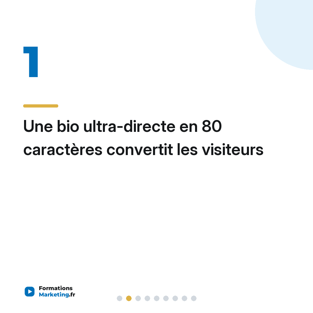 Une bio ultra-directe en 80 caractères convertit les visiteurs