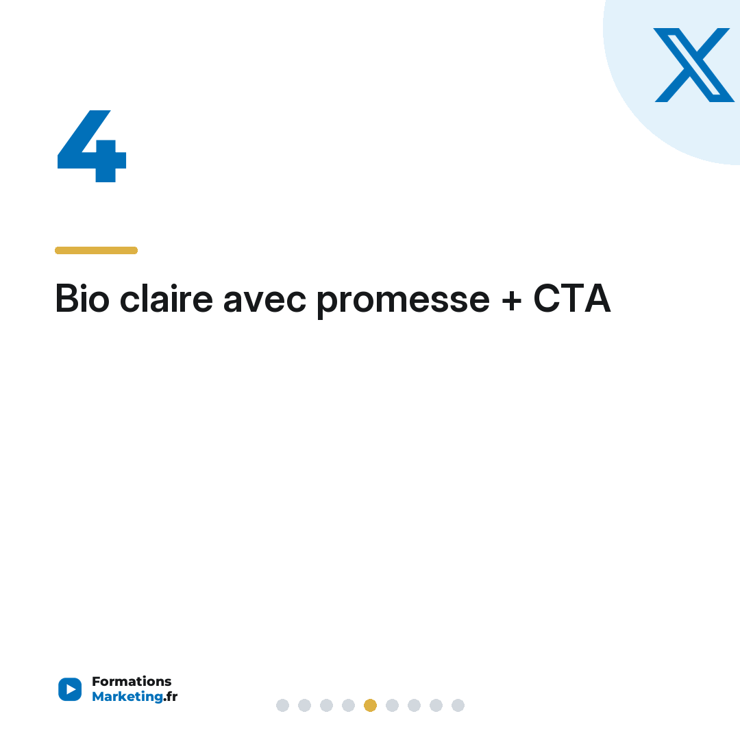 Bio claire avec promesse + CTA