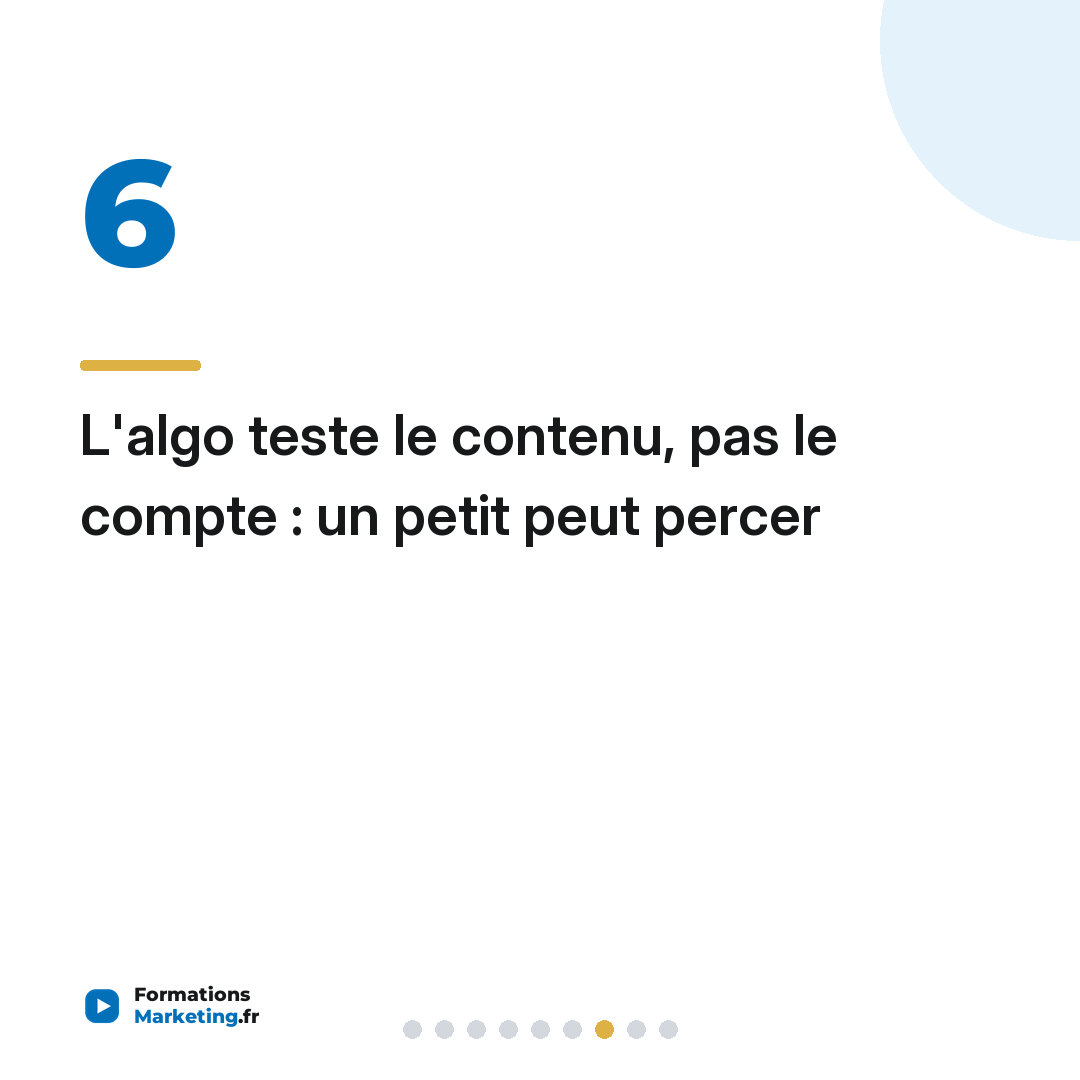 L'algo teste le contenu, pas le compte : un petit peut percer