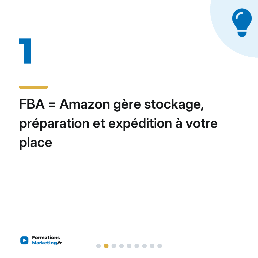 FBA = Amazon gère stockage, préparation et expédition à votre place
