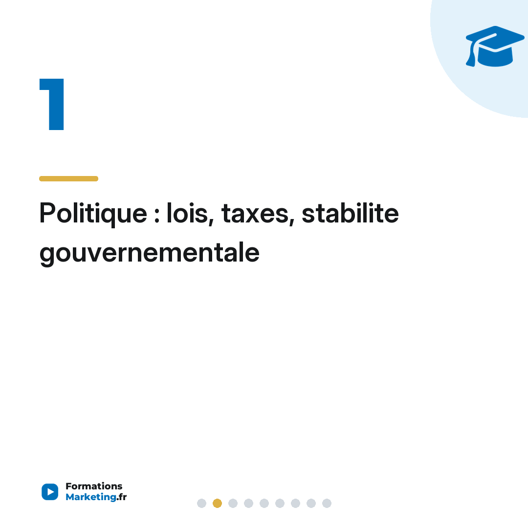 Politique : lois, taxes, stabilite gouvernementale