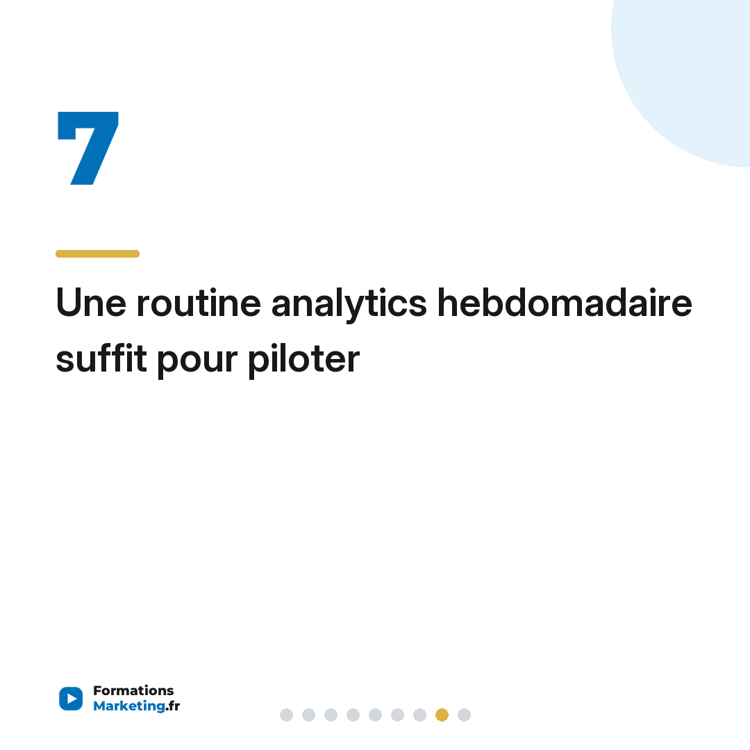 Une routine analytics hebdomadaire suffit pour piloter