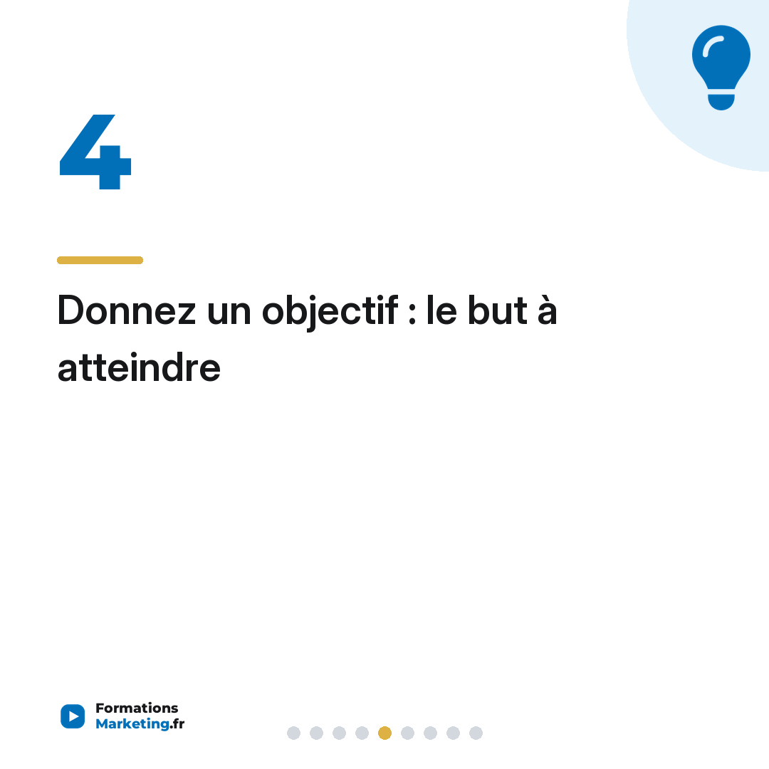Donnez un objectif : le but à atteindre