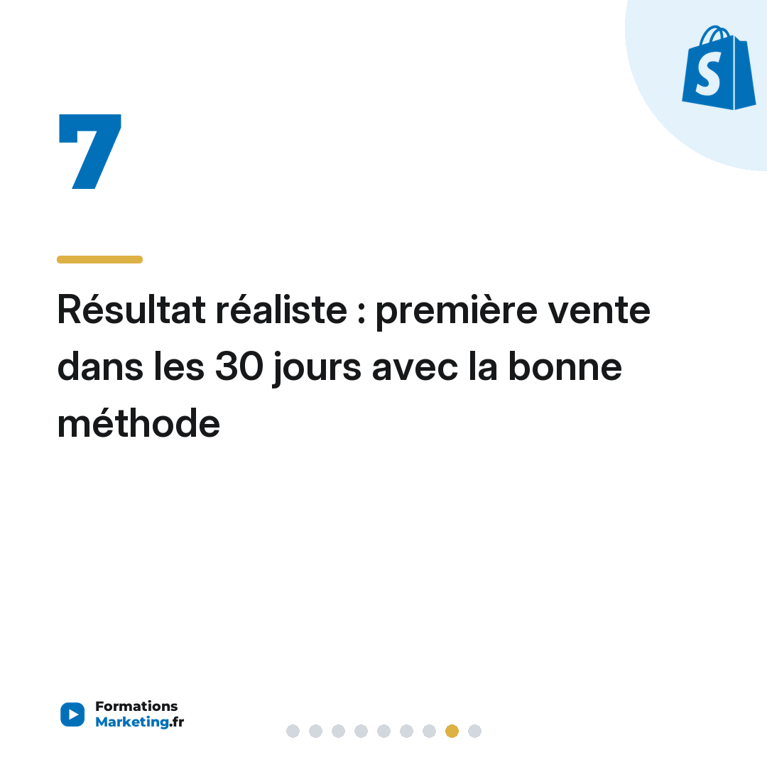 Résultat réaliste : première vente dans les 30 jours avec la bonne méthode