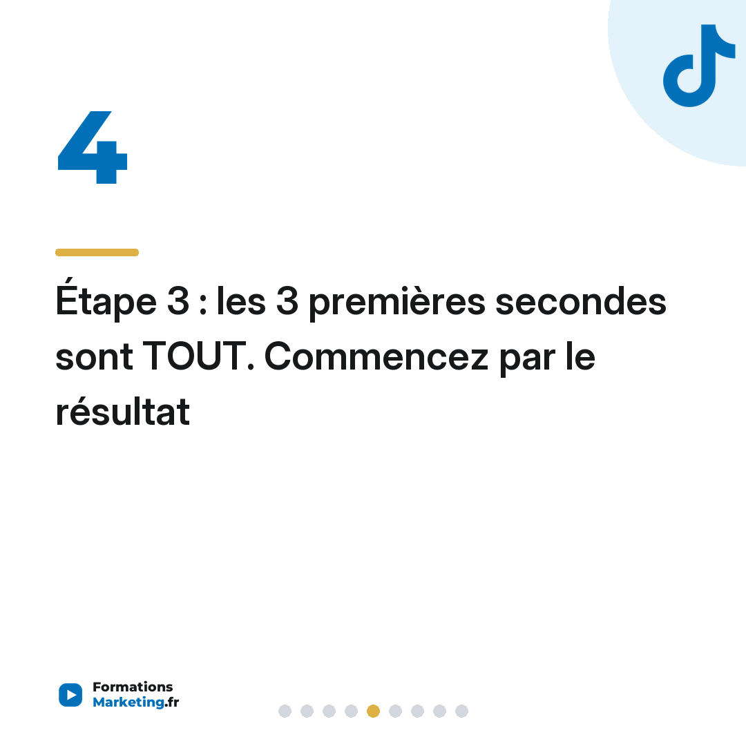 Étape 3 : les 3 premières secondes sont TOUT. Commencez par le résultat