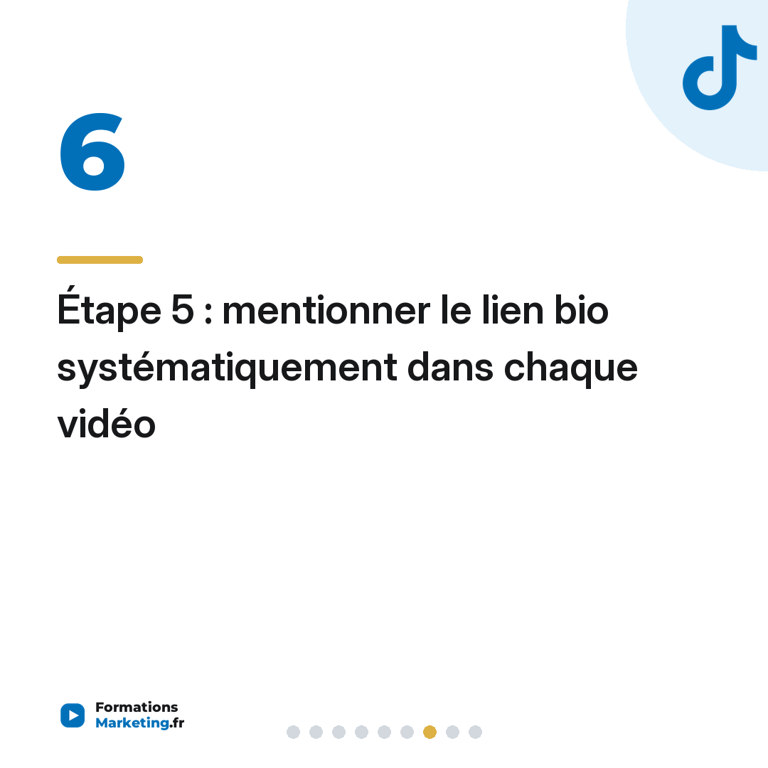 Étape 5 : mentionner le lien bio systématiquement dans chaque vidéo