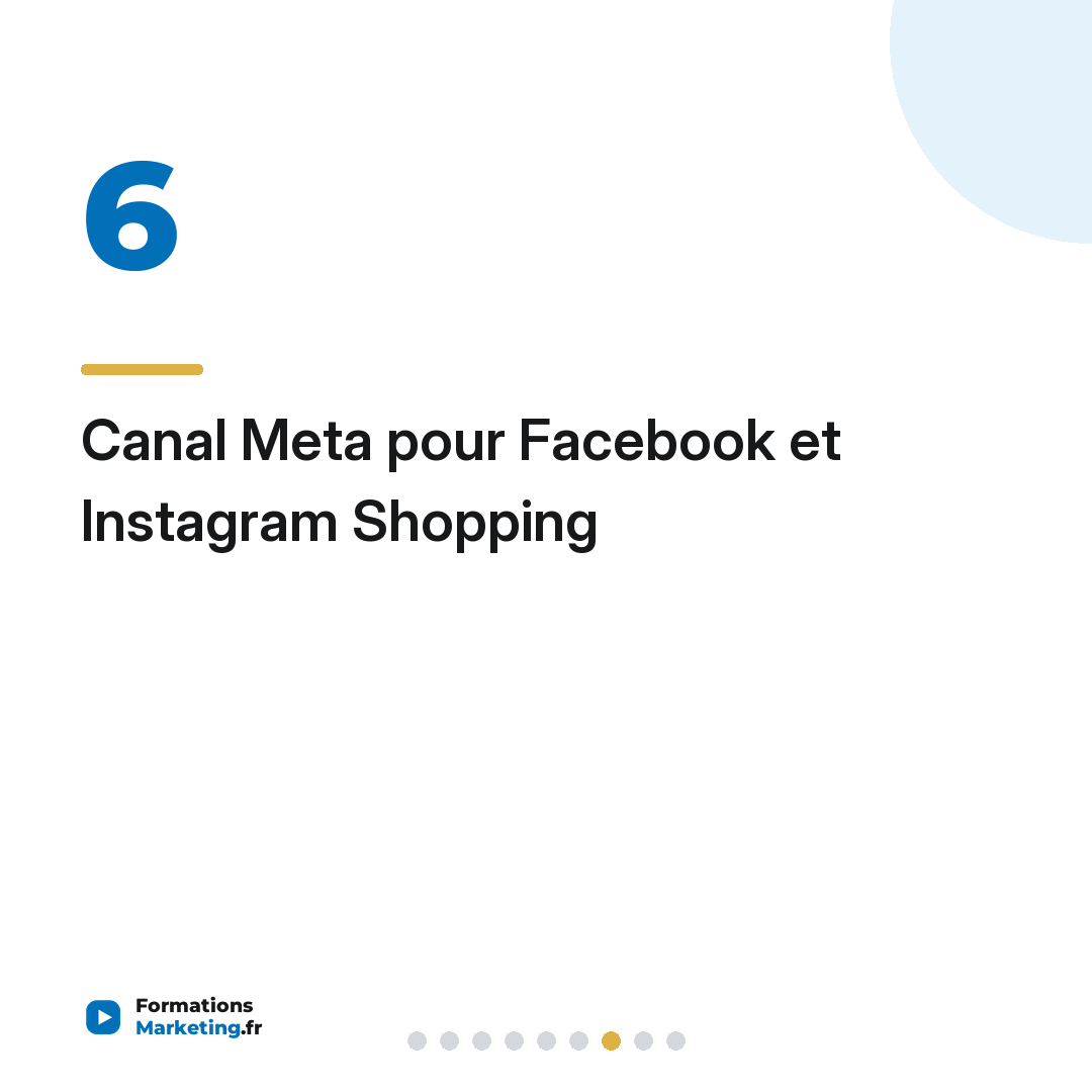 Canal Meta pour Facebook et Instagram Shopping