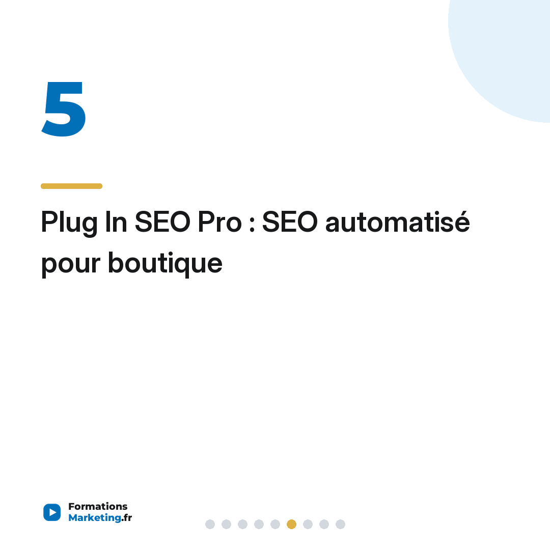 Plug In SEO Pro : SEO automatisé pour boutique