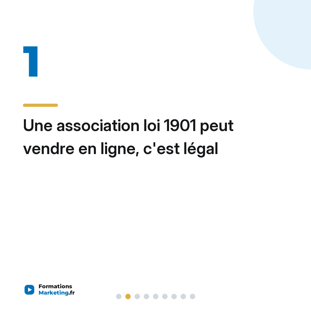 Une association loi 1901 peut vendre en ligne, c'est légal