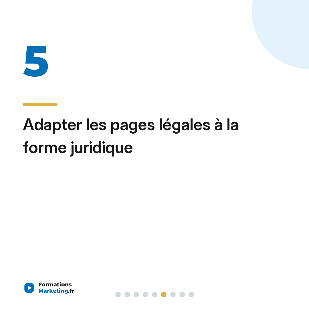 Adapter les pages légales à la forme juridique