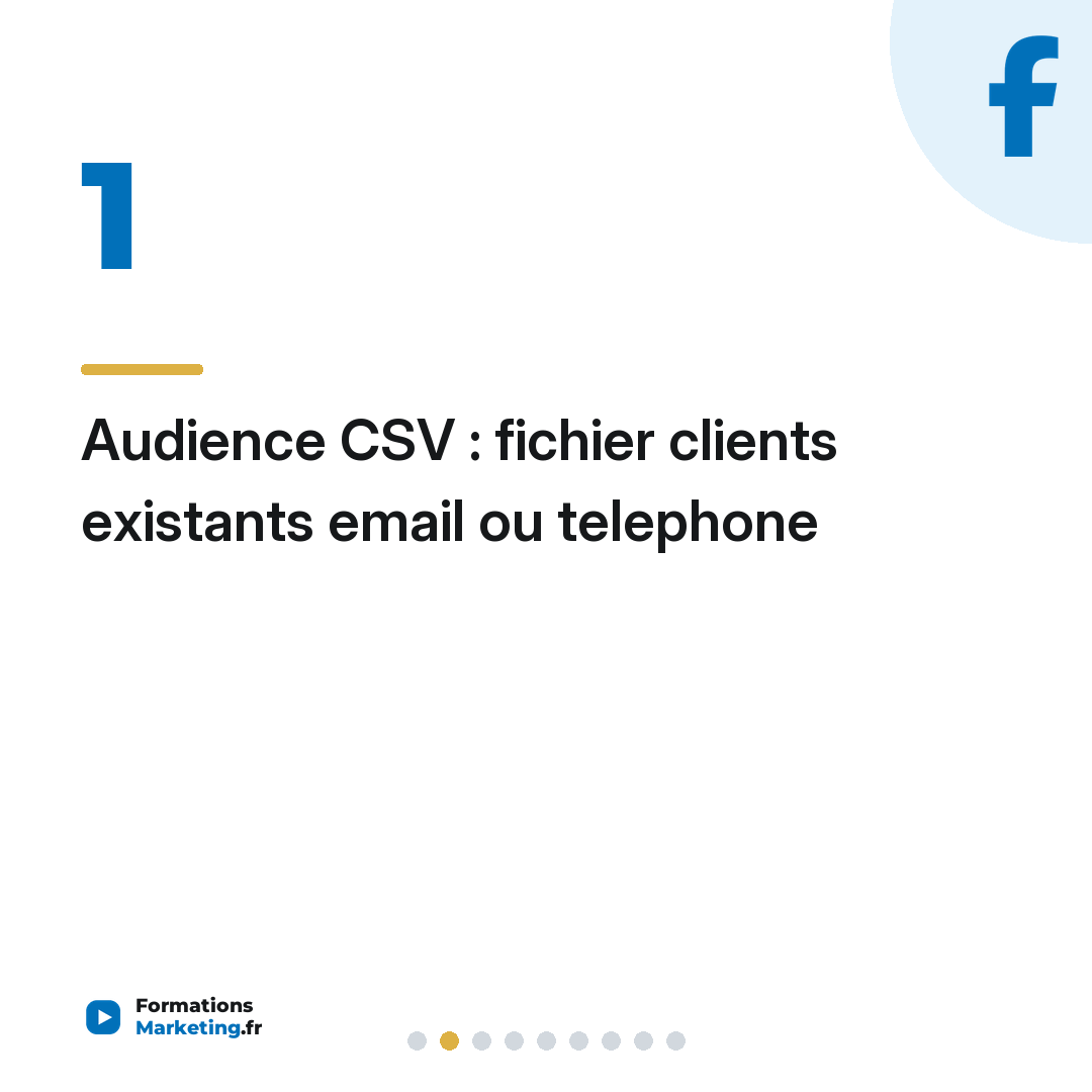 Audience CSV : fichier clients existants email ou telephone