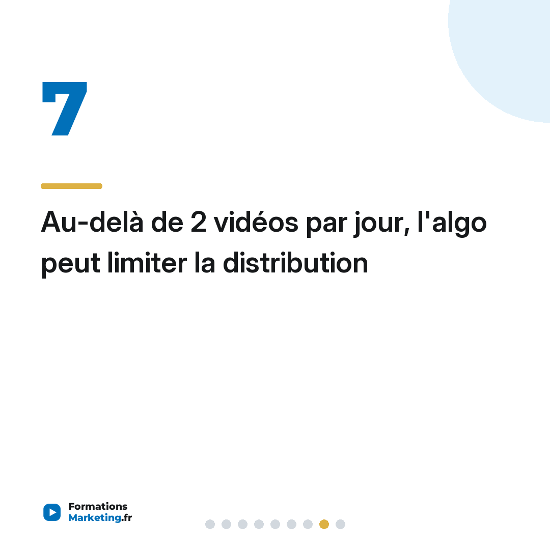 Au-delà de 2 vidéos par jour, l'algo peut limiter la distribution