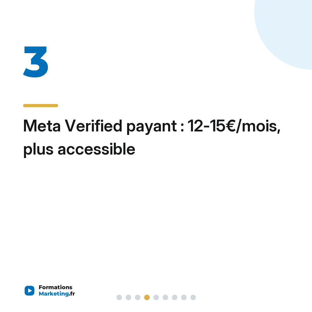 Meta Verified payant : 12-15€/mois, plus accessible