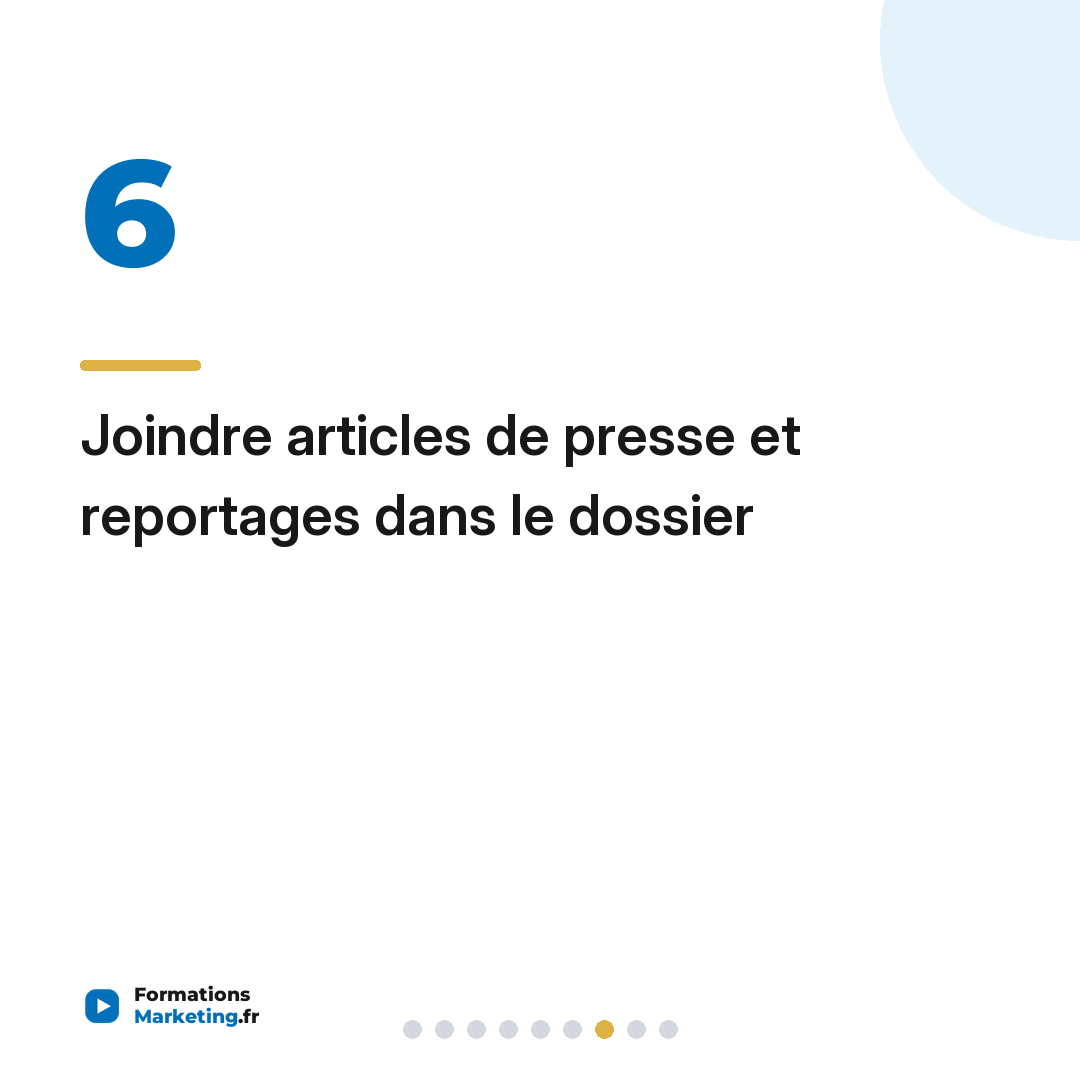 Joindre articles de presse et reportages dans le dossier