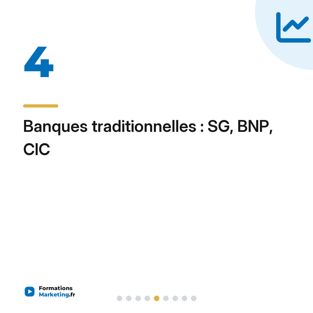Banques traditionnelles : SG, BNP, CIC