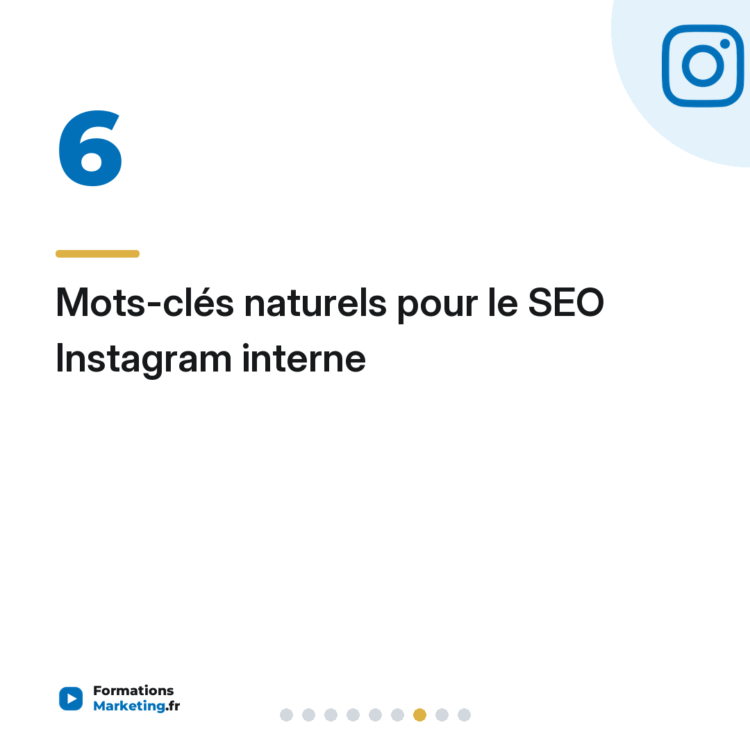 Mots-clés naturels pour le SEO Instagram interne