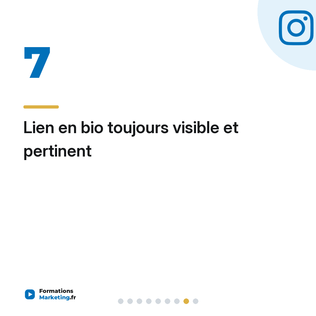 Lien en bio toujours visible et pertinent