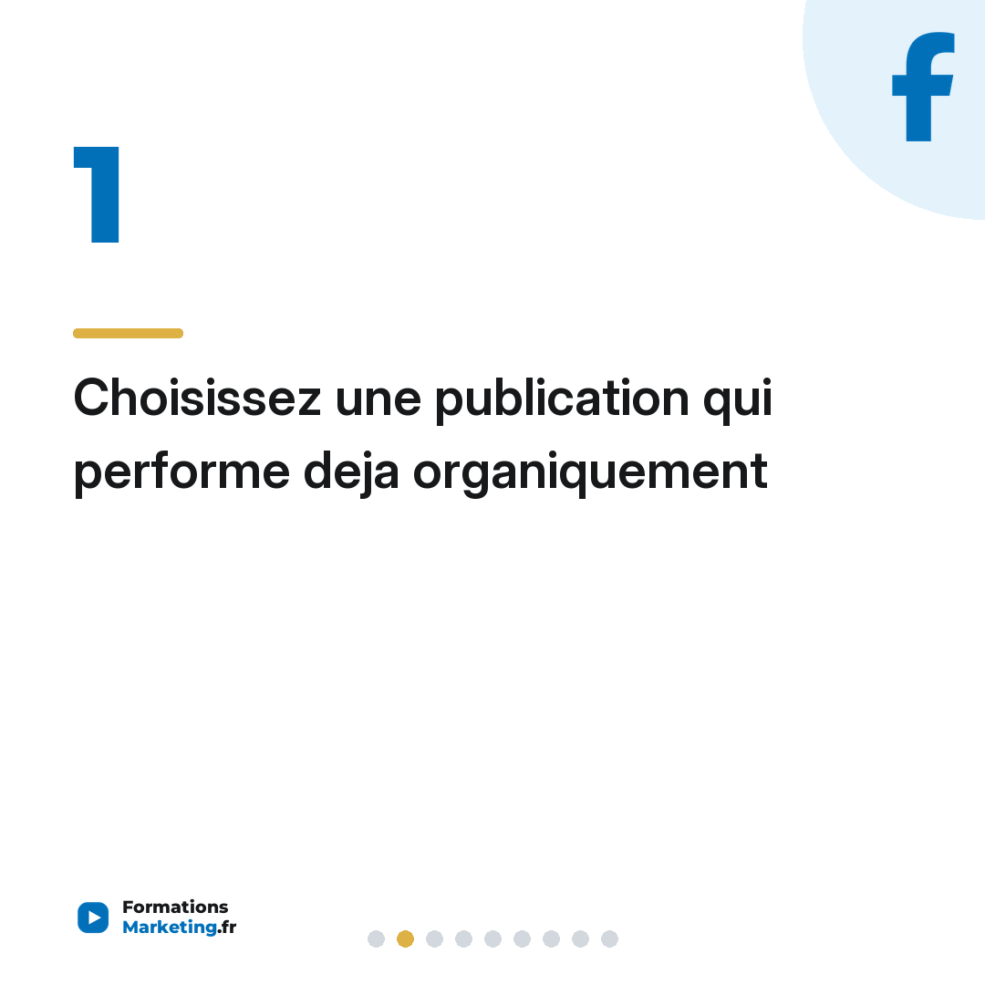 Choisissez une publication qui performe deja organiquement