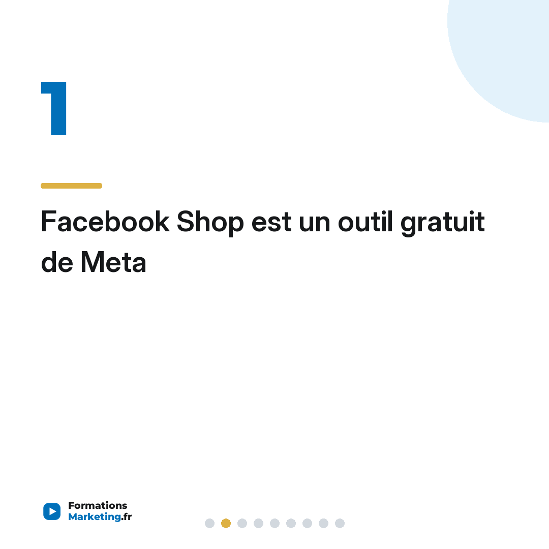 Facebook Shop est un outil gratuit de Meta
