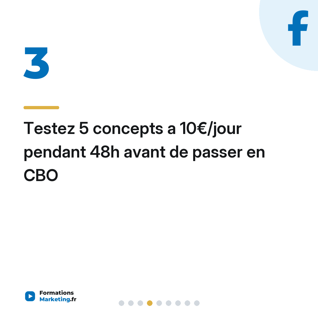 Testez 5 concepts a 10€/jour pendant 48h avant de passer en CBO