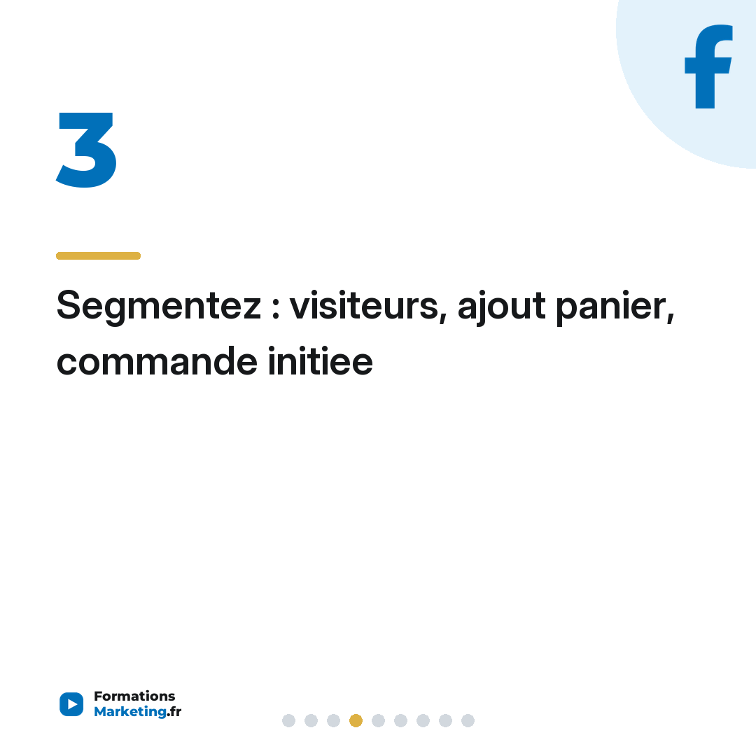 Segmentez : visiteurs, ajout panier, commande initiee
