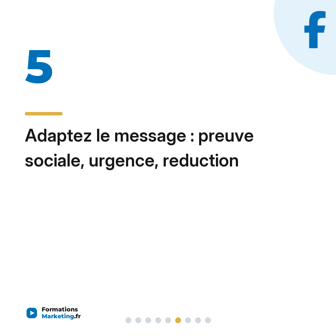 Adaptez le message : preuve sociale, urgence, reduction