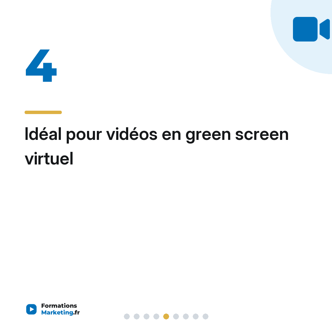 Idéal pour vidéos en green screen virtuel