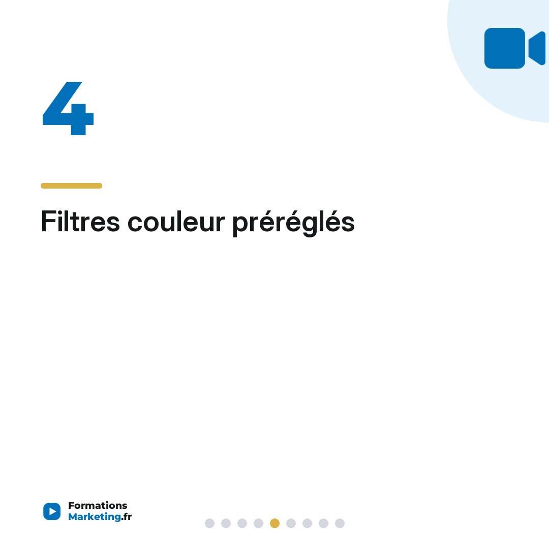 Filtres couleur préréglés