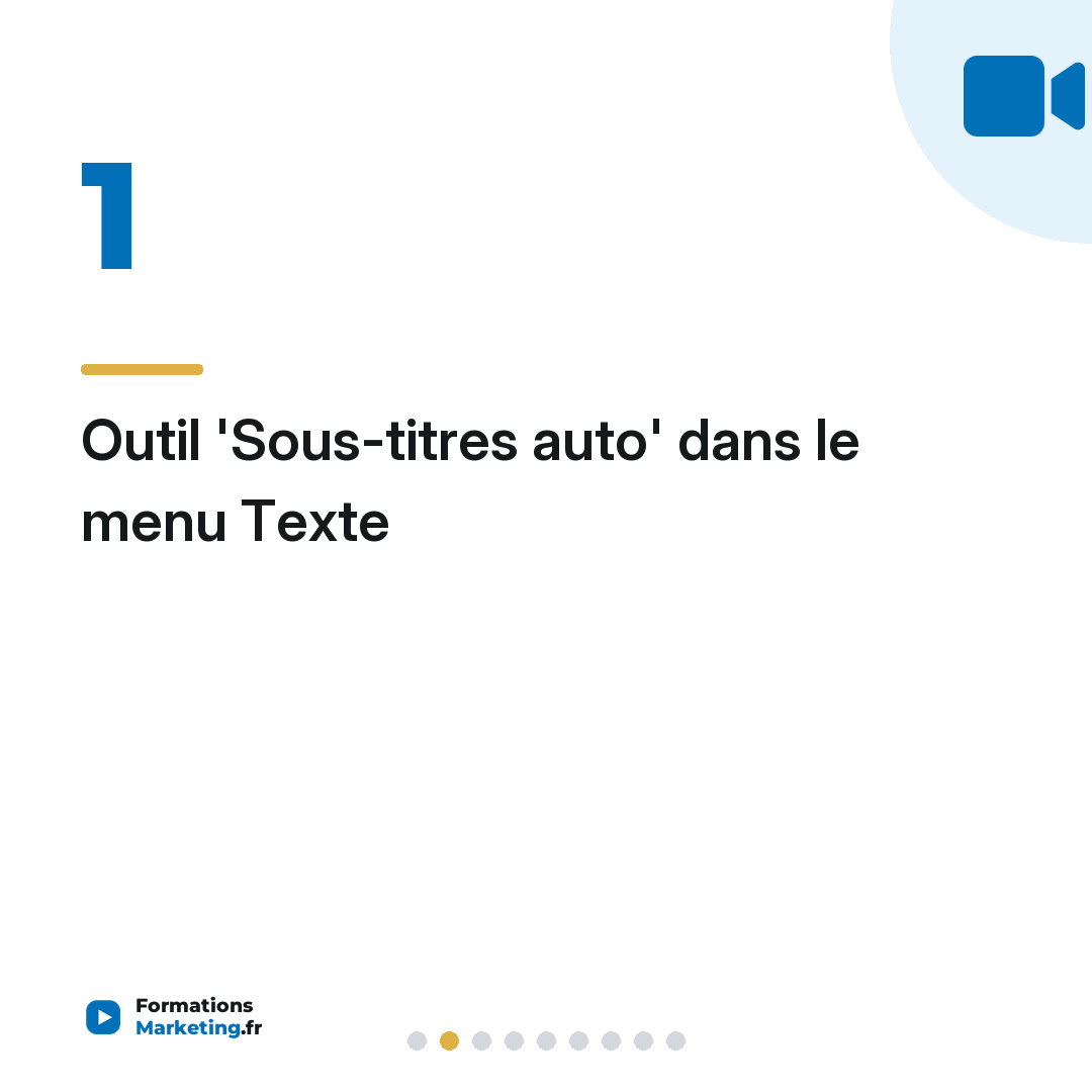 Outil 'Sous-titres auto' dans le menu Texte