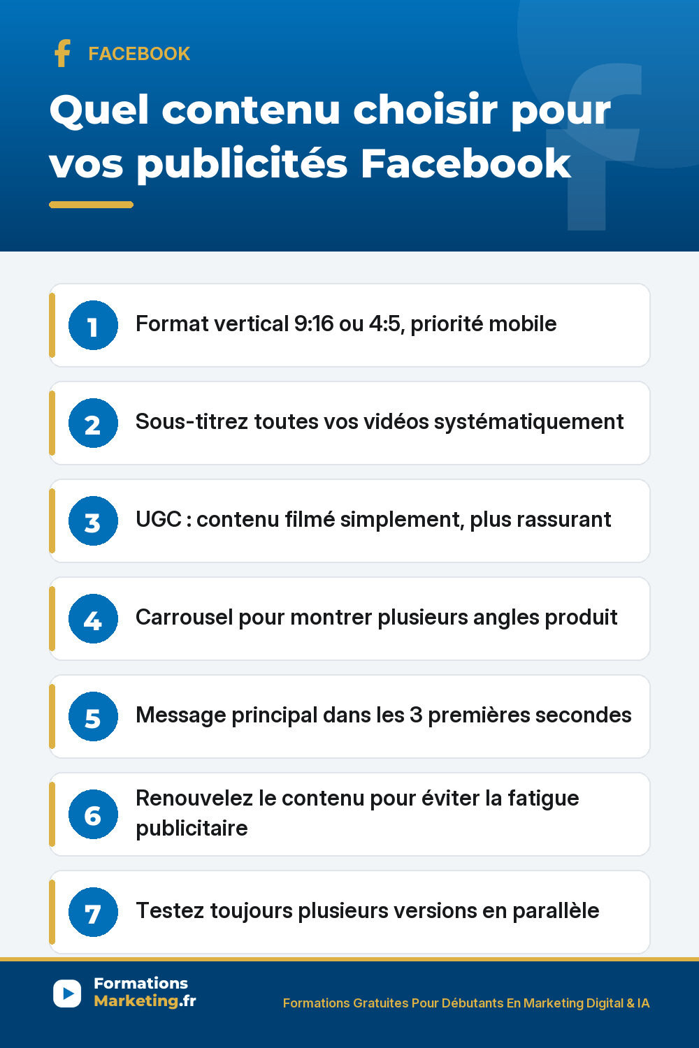 choix de contenu pour vos publicites facebook pinterest Quel contenu choisir pour vos publicités Facebook : format vertical, sous-titres, UGC authentique, carrousel, message rapide, renouvellement, tests A/B