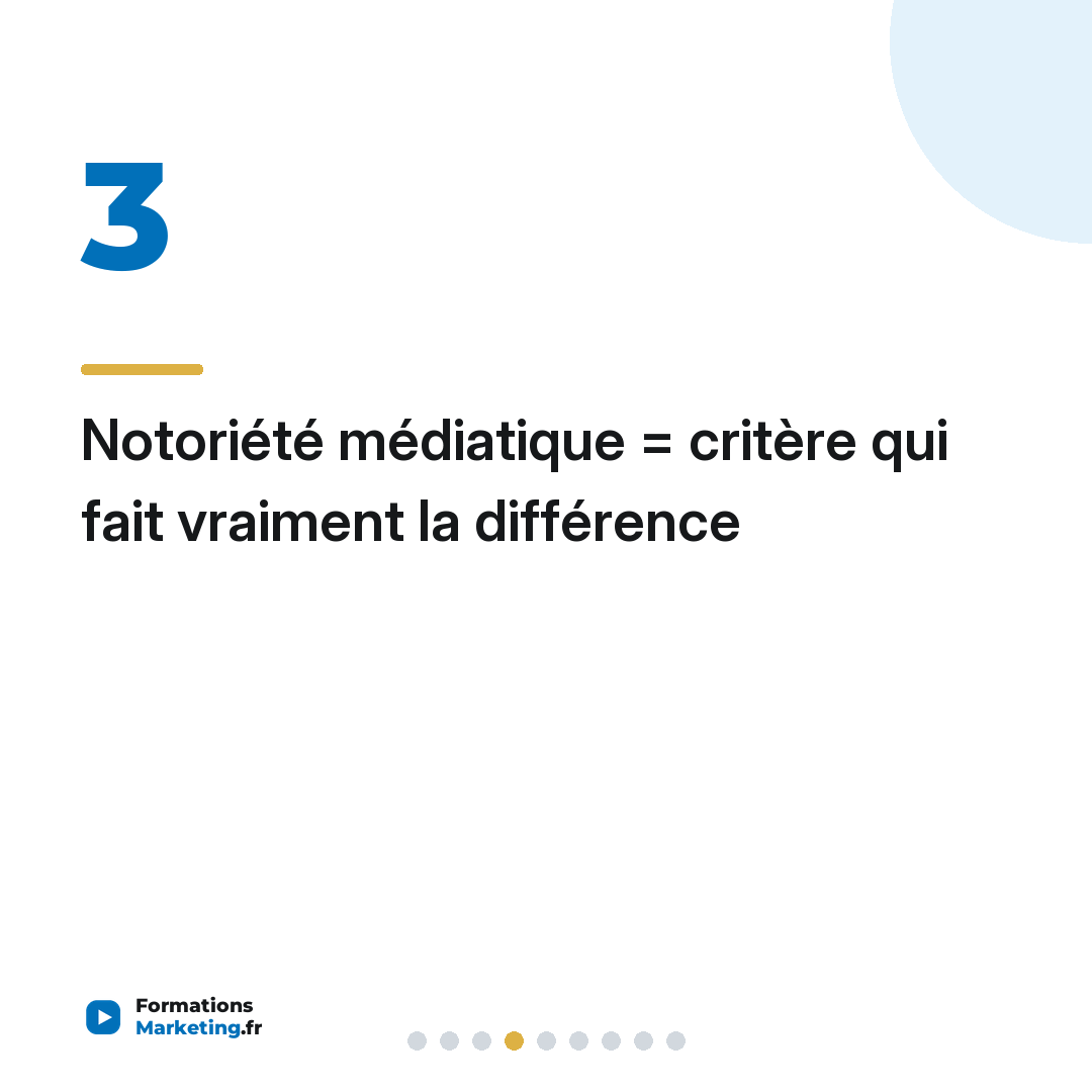 Notoriété médiatique = critère qui fait vraiment la différence