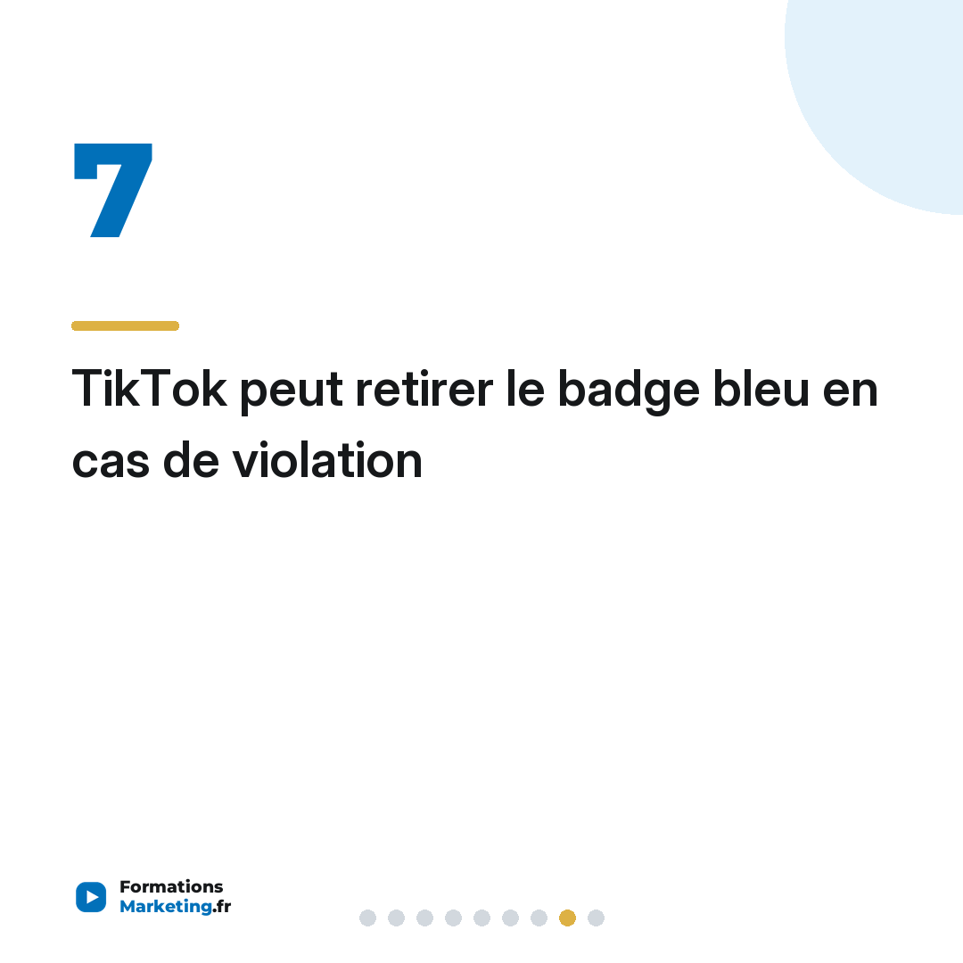 comment etre certifie sur tiktok carrousel 8 TikTok peut retirer le badge bleu en cas de violation