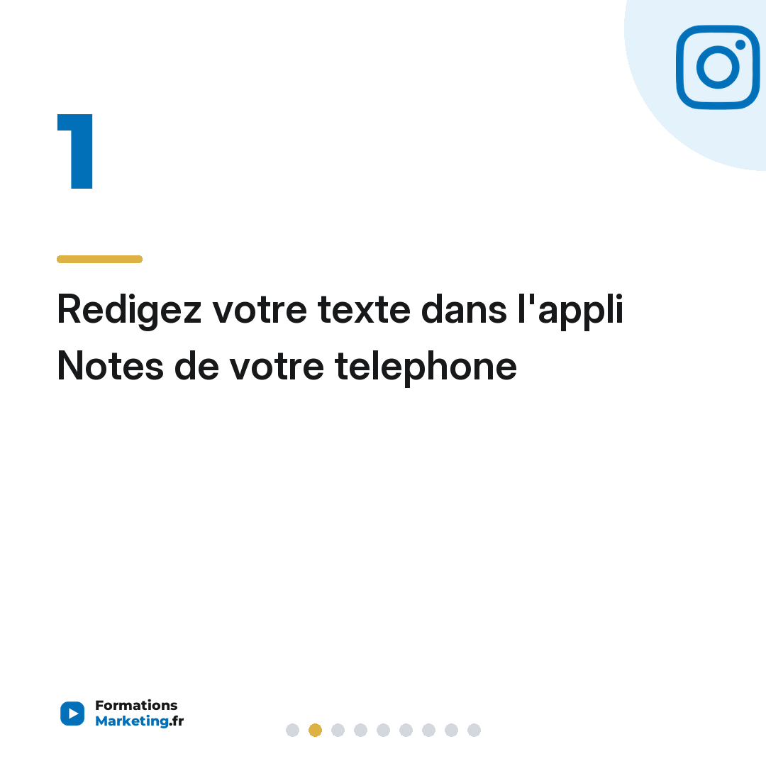 Redigez votre texte dans l'appli Notes de votre telephone