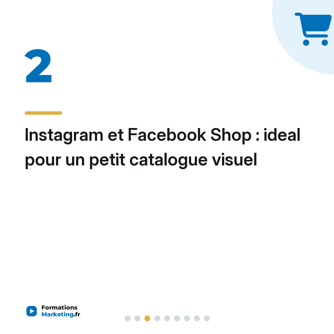 Instagram et Facebook Shop : ideal pour un petit catalogue visuel