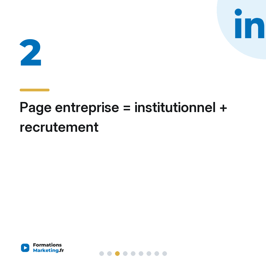 Page entreprise = institutionnel + recrutement