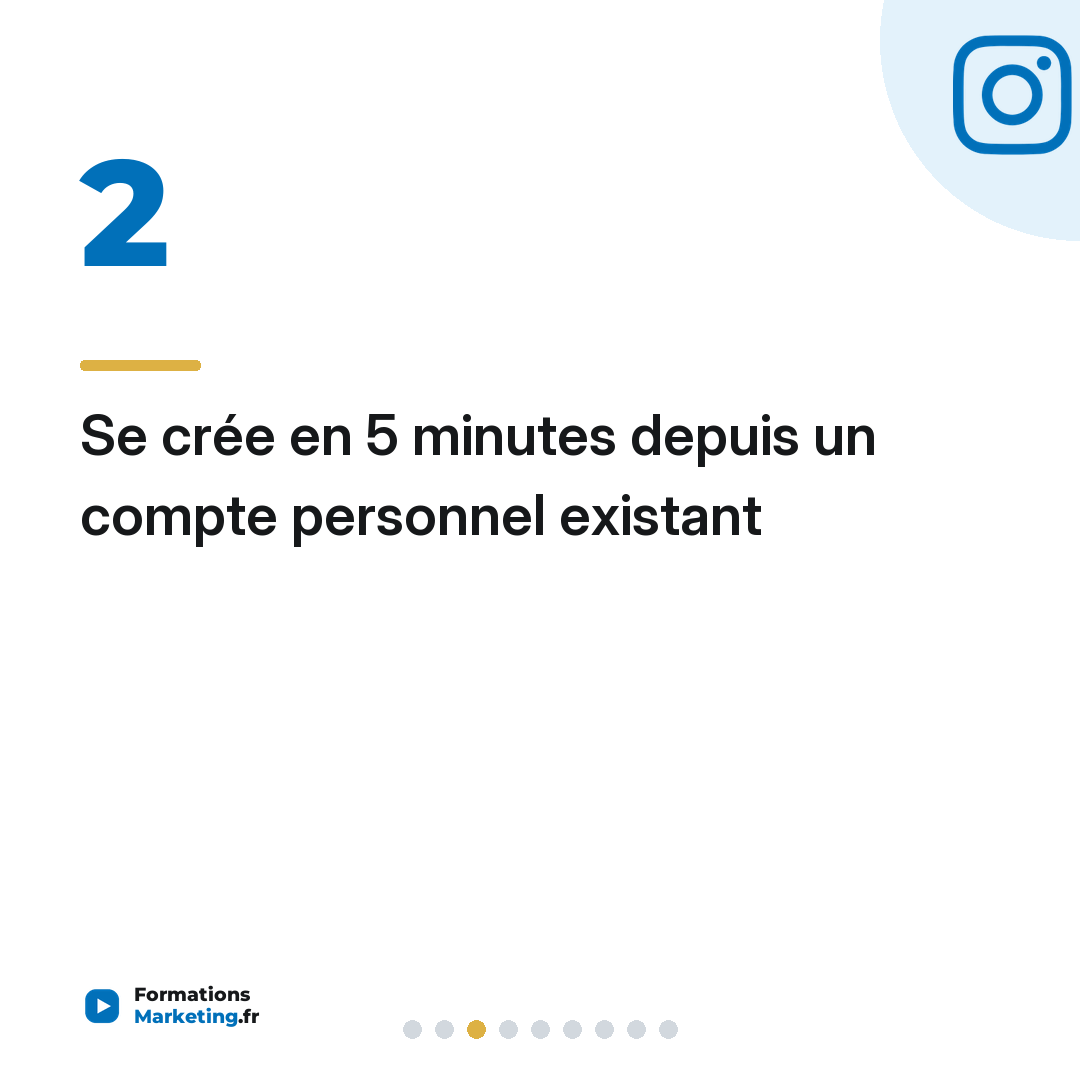 Se crée en 5 minutes depuis un compte personnel existant