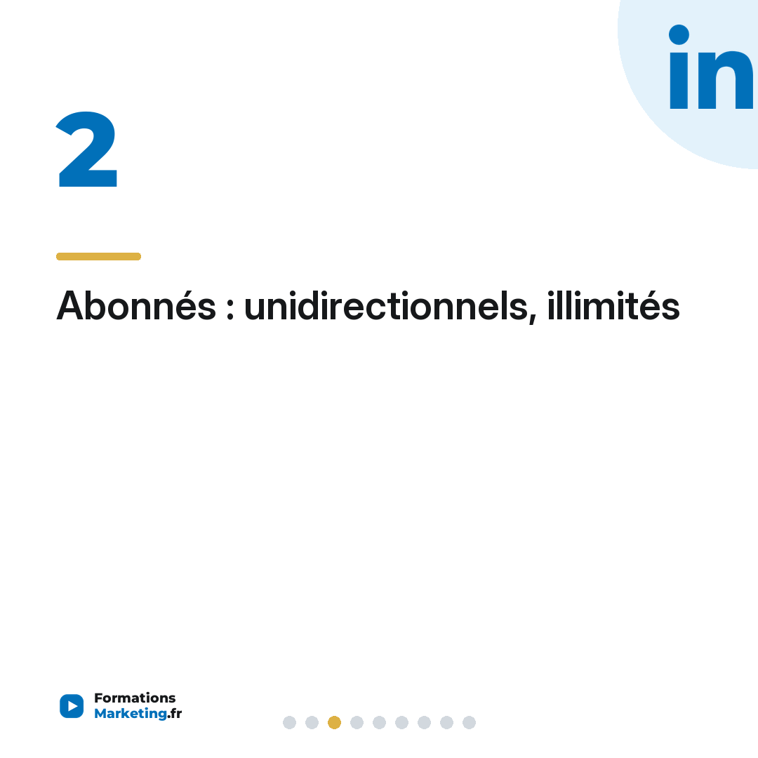 Abonnés : unidirectionnels, illimités