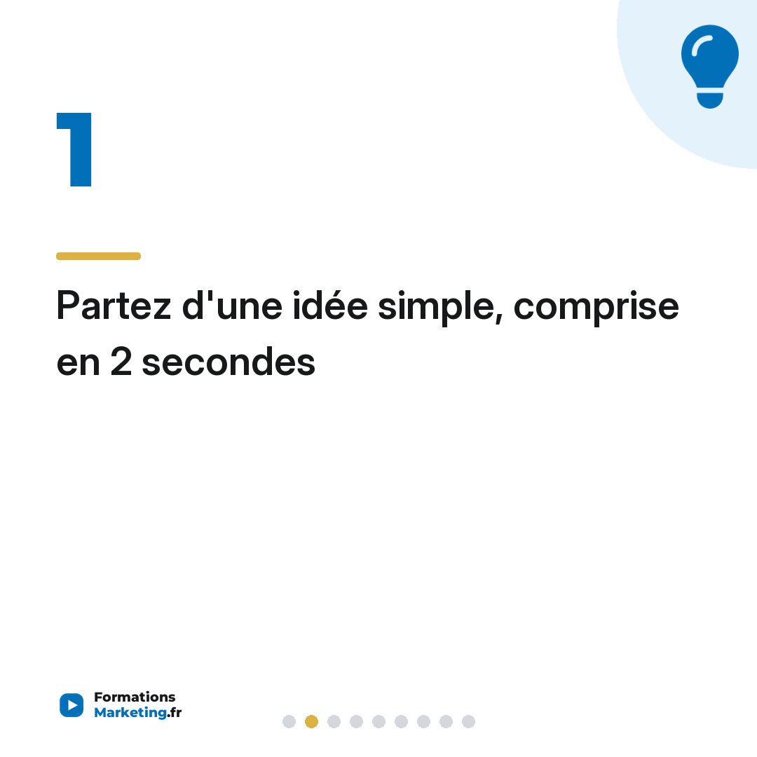 Partez d'une idée simple, comprise en 2 secondes