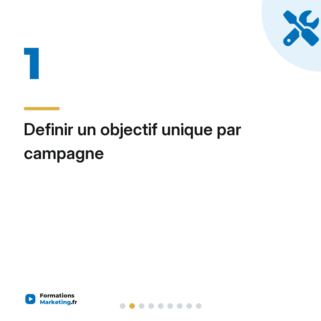 Definir un objectif unique par campagne