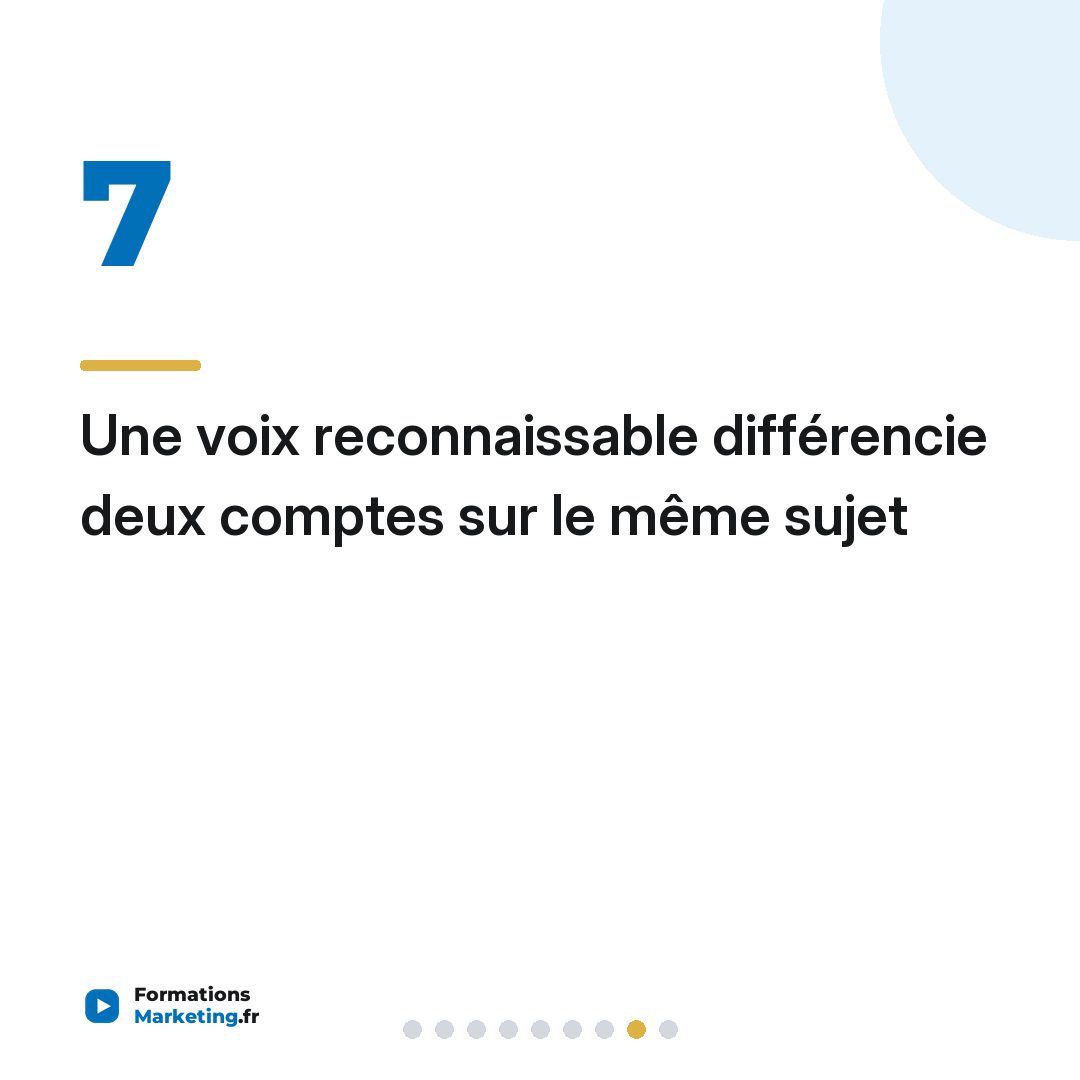 Une voix reconnaissable différencie deux comptes sur le même sujet