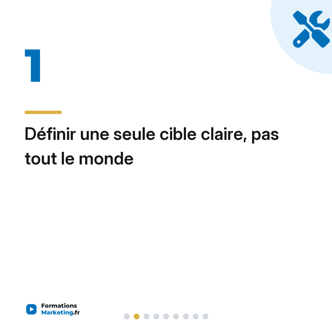 Définir une seule cible claire, pas tout le monde