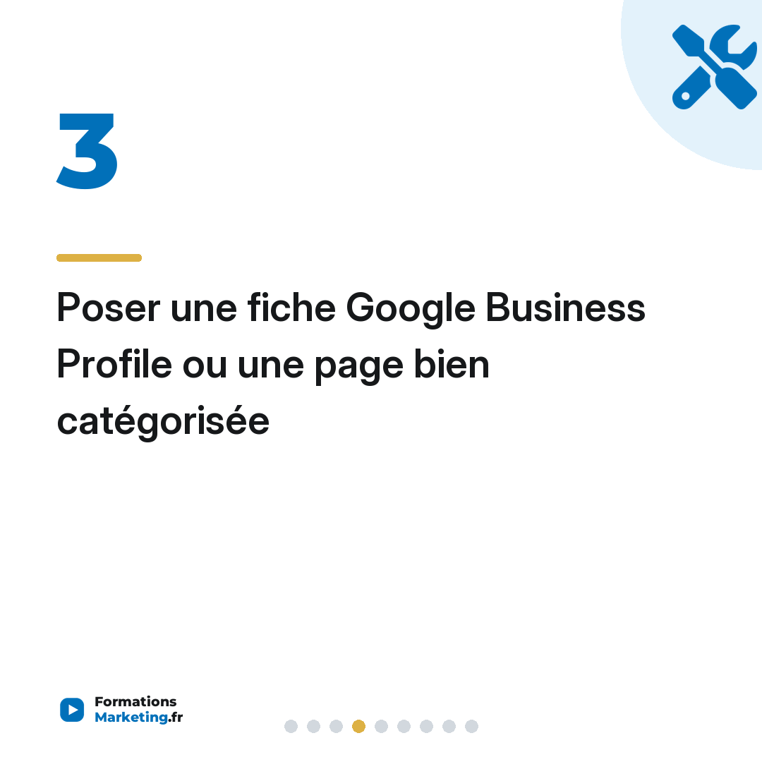Poser une fiche Google Business Profile ou une page bien catégorisée