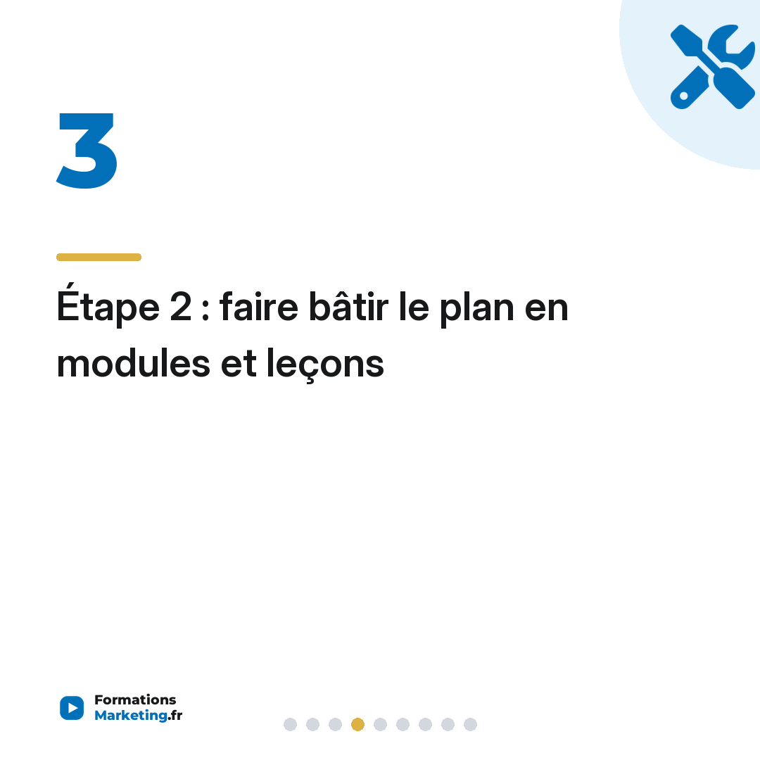 Étape 2 : faire bâtir le plan en modules et leçons
