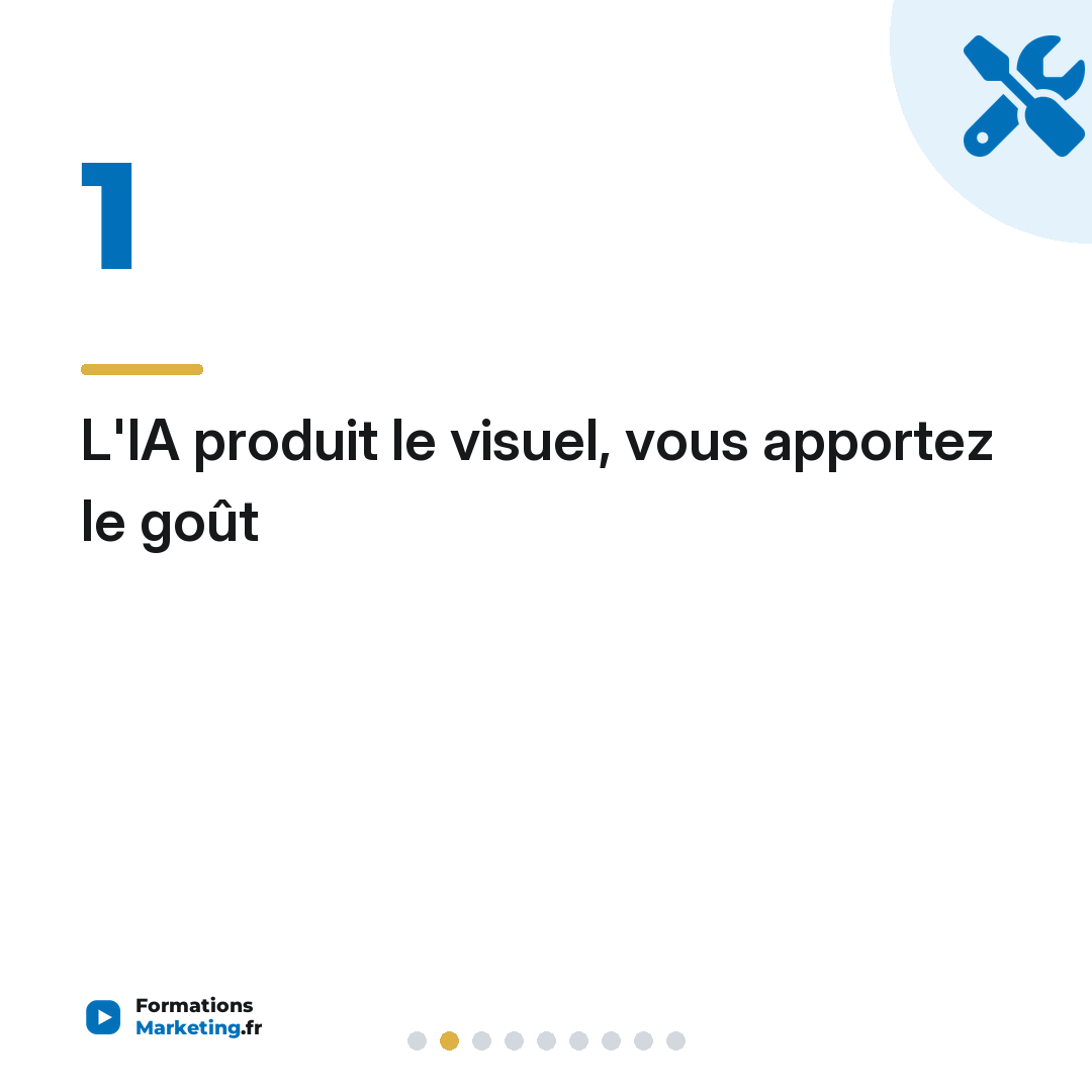 L'IA produit le visuel, vous apportez le goût