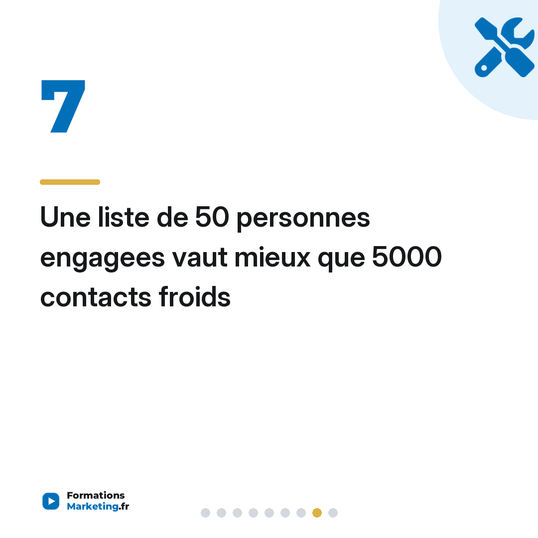 Une liste de 50 personnes engagees vaut mieux que 5000 contacts froids